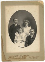 Circa 1880&#39;S Named Large Cabinet Card Featuring the Vaughn Children Fort Ann, NY - £12.36 GBP