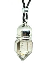 Collier Pendentif Diamant Herkimer Noir Anthraxolite Astral Protection Boxed - £54.96 GBP