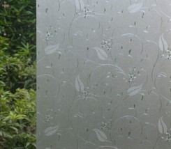 1 Roll 17.7&quot; 78.7&quot; Privacy Window Film Vine Flower Pattern Window Static Cling W - £18.14 GBP