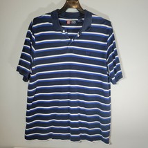 Chaps Polo Shirt Mens 2XT Blue Striped Short Sleeve  - £11.93 GBP