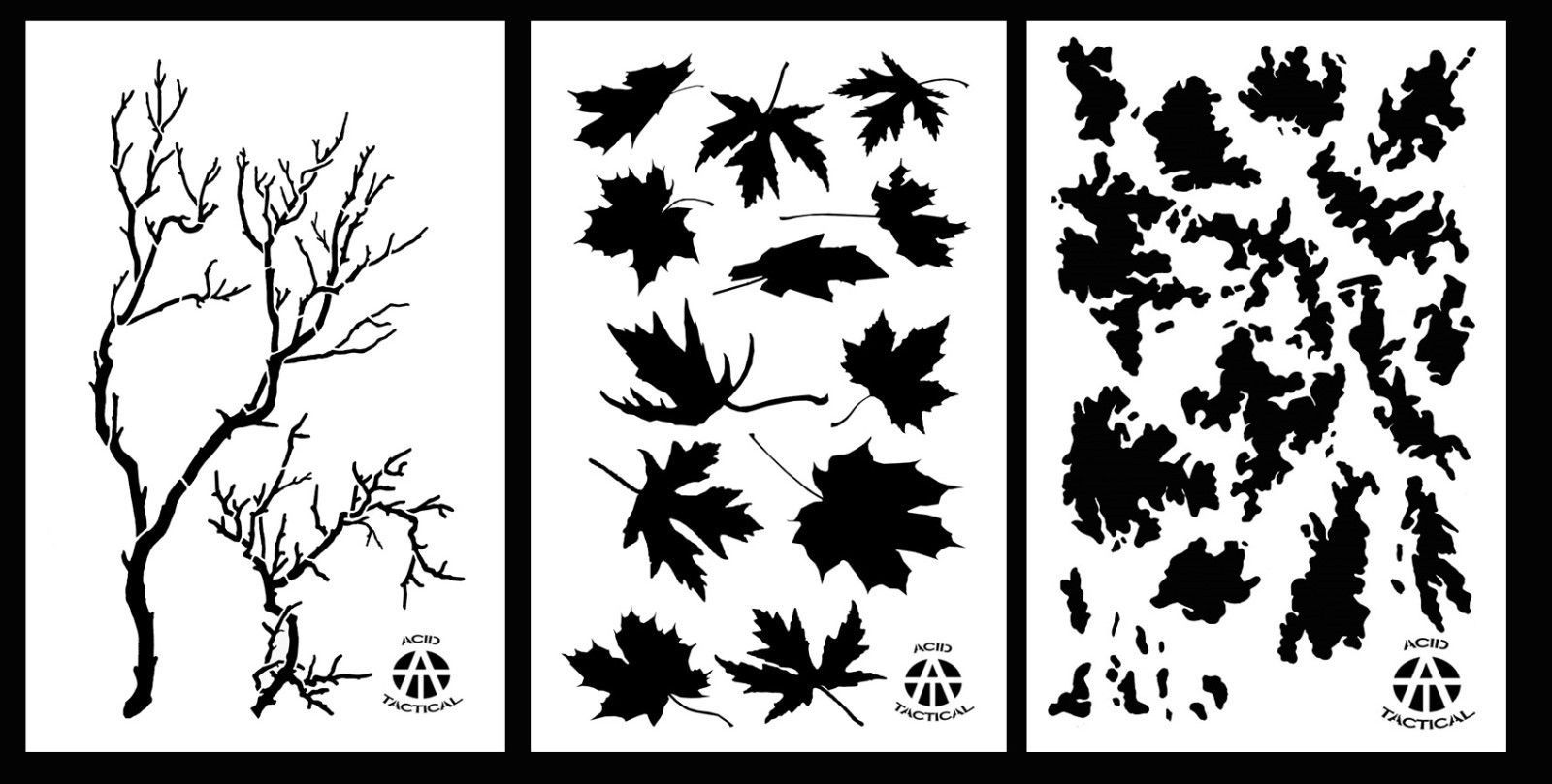 3Pack! Spray Paint Camouflage Stencils 14&quot; Gnarly Branch - Maple - TACS - $13.99