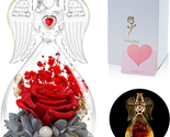 Mother&#39;s Day Gifts for Mom Her Wife, Glass Angel with Real Rose Inside, ... - £25.94 GBP