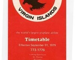 Antilles Air Boats Virgin Islands Timetable September 1, 1979 Seaplane A... - $37.62