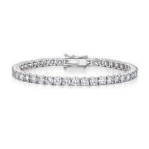 10.00Ctw Simulé Diamant 14K Plaqué or Blanc Argent Tennis Bracelet 7 &quot; Pouce - £124.10 GBP