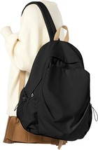 Simple Basic Black School Backpack For Women,Lightweight Casual Daypack Travel - £14.55 GBP