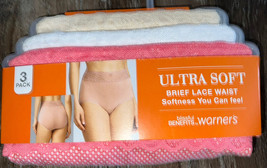 Warner&#39;s ~ Women&#39;s Brief Underwear Panties Polyester Blend 3-Pair (F) ~ M/6 - $22.02