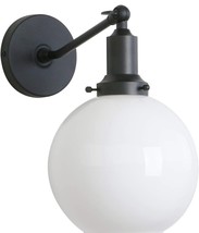 Industrial Vintage Slope Pole Wall Mount Single Sconce with 7.9&quot; Globe round Mil - £19.42 GBP
