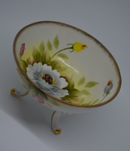 Ardalt Lenwile Hand Painted Footed Candy Bowl Stamped 6200N Trinket Dish Floral - £17.58 GBP