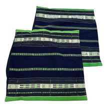 Crate &amp; Barrel Blue Green Decorative Accent Pillow Covers Case Zip 18” S... - $29.45