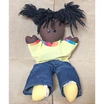 Vintage Treehuggers Plush Black Girl Hand Puppet Doll Brown Skin Pretend... - $34.65