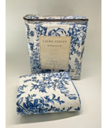 Laura Ashley Bedford Blue Delft Quilt Set 3PC Cotton Reversible Full/Queen FLAW. - $127.99