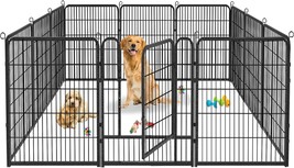 Dog Playpen Outdoor, 32 Inch Dog Fence Outdoor For Yard Indoor Dog Pen With Door - £91.01 GBP