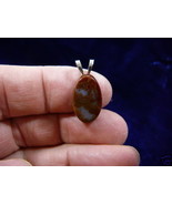 (J-200-7) Tan red white Jasper gemstone gem oval stone PENDANT - $350.24 MXN