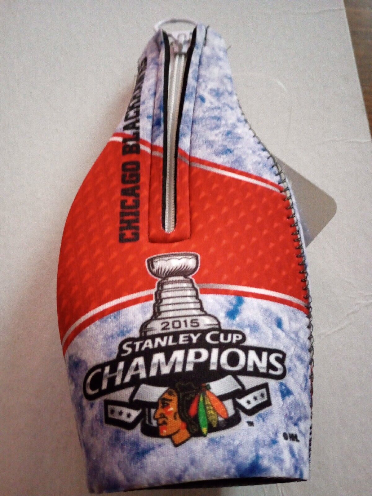 Stanley Cup Champions Blackhawks Bottle Koozie Rare 2015 New NHL - £4.69 GBP