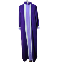 Vintage Purple Zip Up Long Sleeve Robe Size 10 - £27.25 GBP