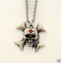 MYSTICA ACCESSORY BANDANA SKULL CROSS PENDANT NECKLACE - $288.73 MXN