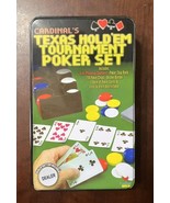 Texas Hold&#39;em Tournament Poker Tin Box 200 +100 Chips  +Dealer + Rack +F... - $17.88 CAD