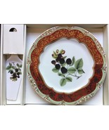 Vintage ANDREA by SADEK Boxed Cake Plate and Server 10.5&quot; Berries&quot; Brand... - £17.25 GBP
