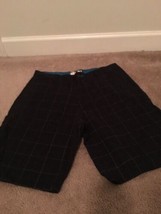 1pc Op Men&#39;s Black Plaid Shorts Zip &amp; Button Size 34 - $45.54