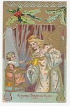 Vintage Postcard Christmas Angel Brings Child Jumping Jack Toy Embossed ... - £7.73 GBP