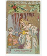 Vintage Postcard Christmas Angel Brings Child Jumping Jack Toy Embossed ... - £7.81 GBP