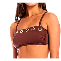 Gibson Latimer Bandeau Grommet Bikini Swim Top | Sz M, Bronze Brown - $23.38
