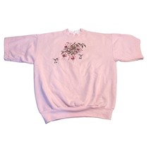 Vintage Medium Short Sleeved Pink Sweatshirt Embellished PFI Fashions Inc Momcor - $33.15