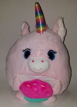 Hug Fun Unicorn Cupcake Plush Pink White 15&quot; Stuffed Animal Toy Birthday SOFT - £13.87 GBP