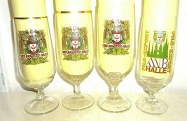 4 VEB Meister Brau +1996 Halle East German Beer Glasses - £11.17 GBP