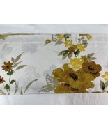 1 Vintage Mid-Century Floral Valance Panel YELLOW GOLD BROWN GREEN Fabric - $11.88