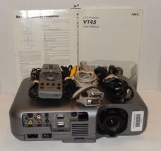 NEC LCD Projector Model VT45 1024x768 Ethernet VGA RCA SVideo Case &amp; Acc... - $98.95