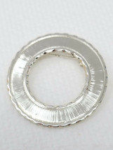 Ring of Life Gate Textured Brooch Vintage Silver Color Metal - $15.15