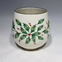 Lenox Say It With Silk Christmas Holiday Holly berry Votive Holder No Ca... - £6.37 GBP