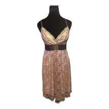 Vintage Y2K Babydoll Dress Pink &amp; Green Lace Cottagecore Fairycore Size Medium - $20.57