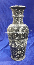 Elephant Hand Carved Art Marble Black Flower Vase Patio Decor Wedding Gift H4177 - £88.58 GBP+