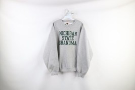 Vintage 90s Womens Medium Spell Out Michigan State University Grandma Sweatshirt - £38.72 GBP