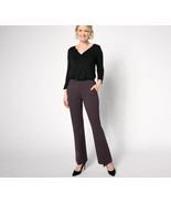 NYDJ SCULPT-HER Pull On Pants Strait Cut Brown Size Small - $29.69