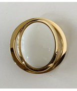 Avon Cream Oval Cabochon Center Gold Tone Brooch Vintage - £7.47 GBP