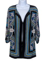 Danny &amp; Nicole Colorful Light Cover Up/Jacket, Sz 14 Turquoise, Blue, Florals - £14.26 GBP