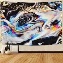 Colorful Gouache Tapestry Psychedelic Art Tapestry Marble Swirl Tapestries Natur - £12.78 GBP
