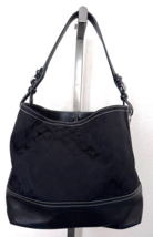 Coach Signature Black Tote Hand Bag Purse Leather Canvas C063-2156 - $54.44