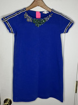 Crewcuts Rhinestone Collar Blue Short Sleeve Dress Girl’s Size 8 - £15.56 GBP