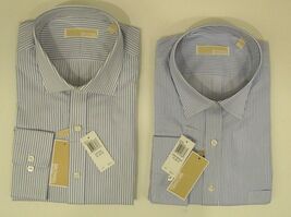 MICHAEL KORS MENS BIG TALL WHITE BLUE COTTON SHIRT SIZES 17.5 TO 22 XL -... - $44.57+