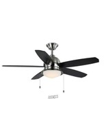 HDC-Ackerly 52 in.Integrated LED Brushed Nickel Ceiling Fan, Kit, 5 Blades - £89.78 GBP