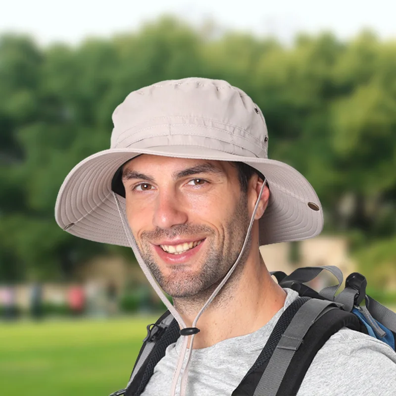 UPF50+ Lightweight Sun Hat Waterproof Men Mesh Bucket Hat Summer Fishing Hiking - £14.35 GBP