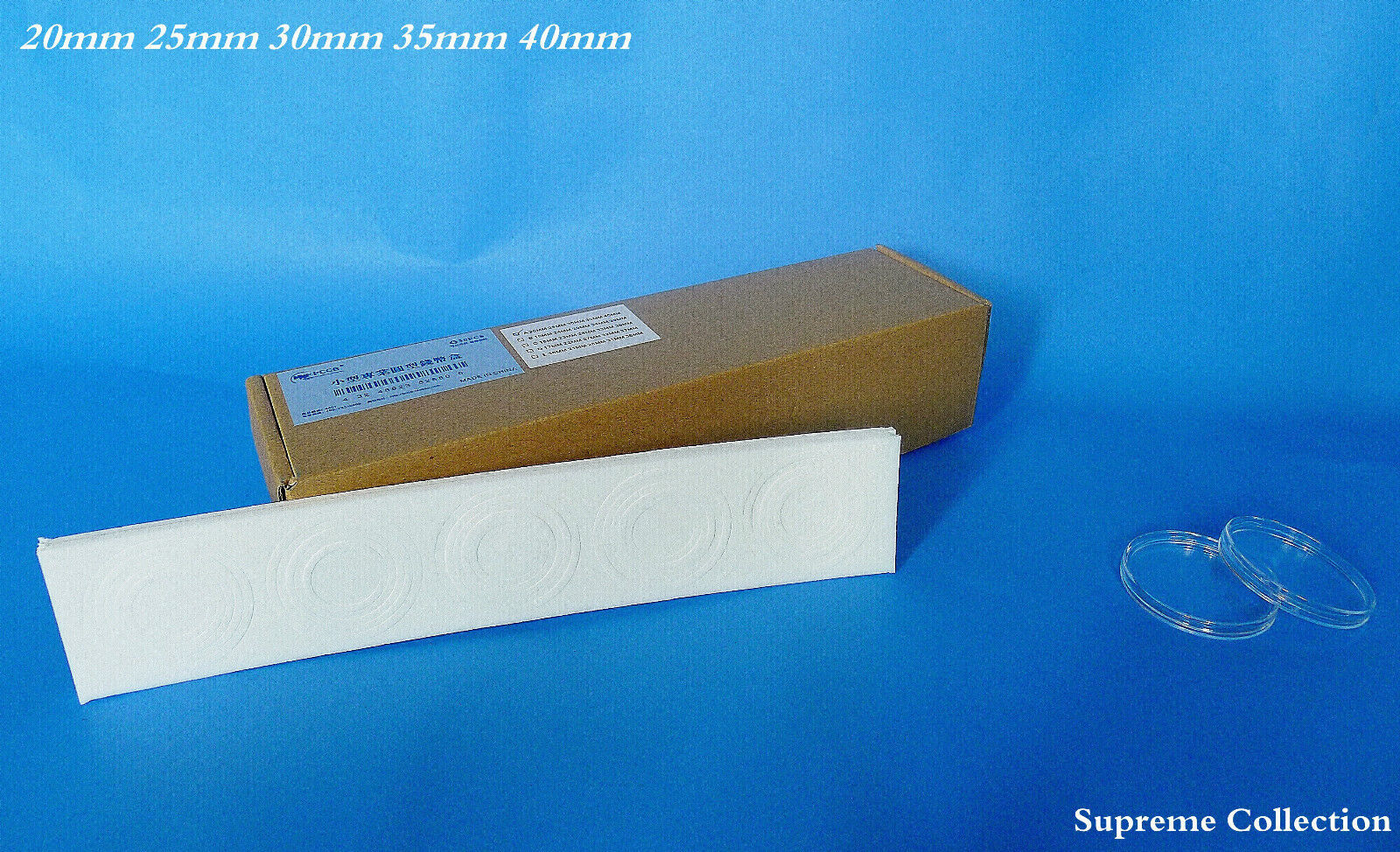 Primary image for 30 Pcs Box Round Shape Air Tite Coin holder 20 25 30 35 40mm High Quality White