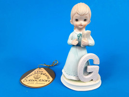 Letter G Initial Girl Figurine Lefton 03451 VTG 1982 4&quot; Fine Porcelain - £4.63 GBP