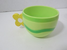 Peppa Pig tea party set replacement mug cup green yellow flower handle - $4.94