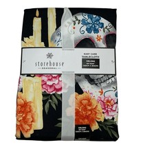 Storehouse Halloween Tablecloth Day of Dead Sugar Skulls 60&quot;x104&quot; Halloween - $622.59 MXN