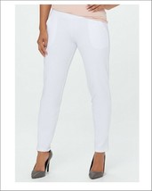 Women with Control Petite Tushy Lifter Ankle Pants Pockets White Petite L NEW - £14.93 GBP